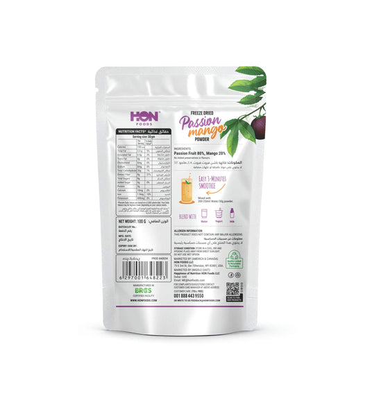 HON FOODS Freeze Dried Passion Mango Drink Powder 100gm