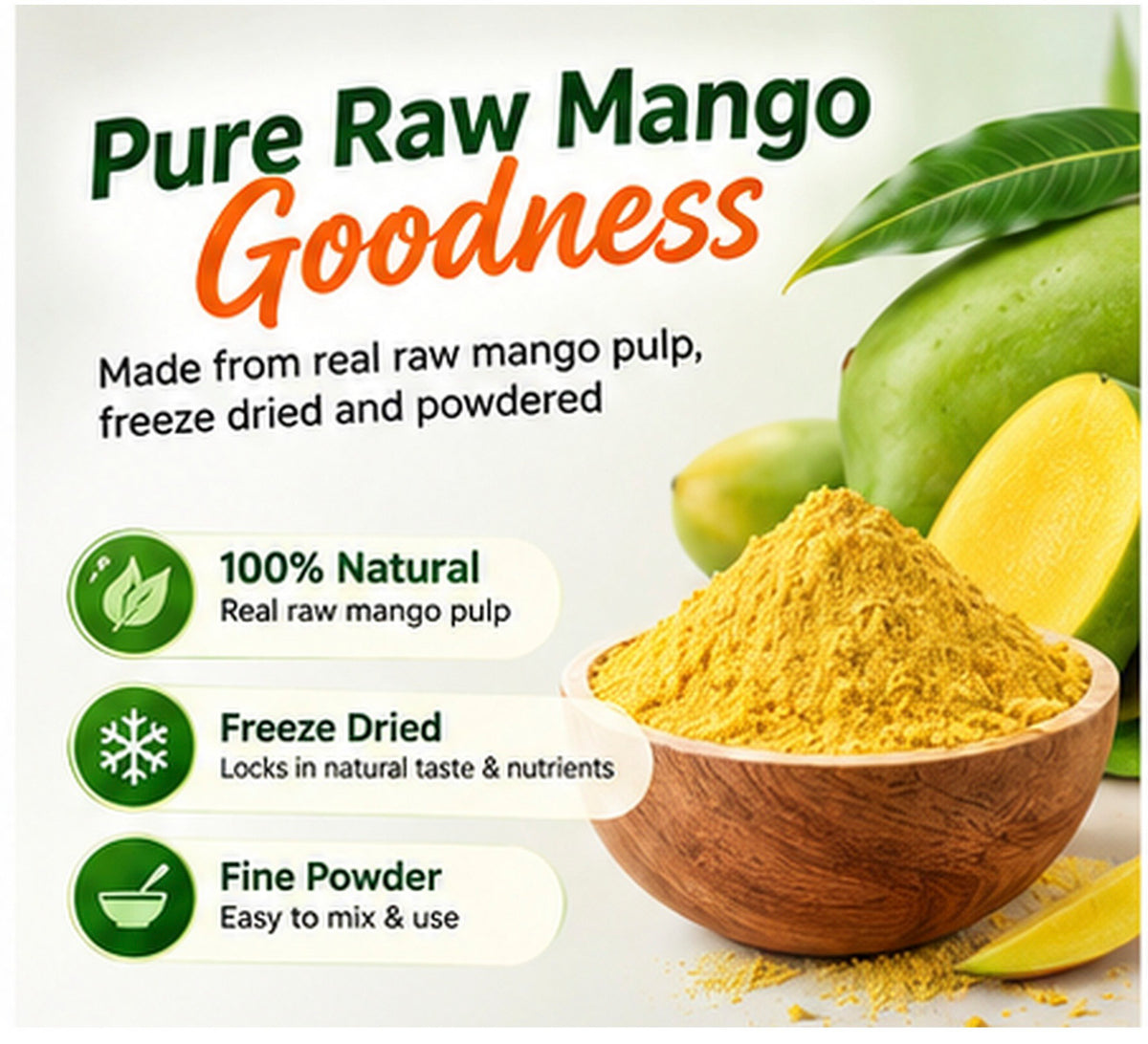 Freeze Dried Raw Mango Powder 200g