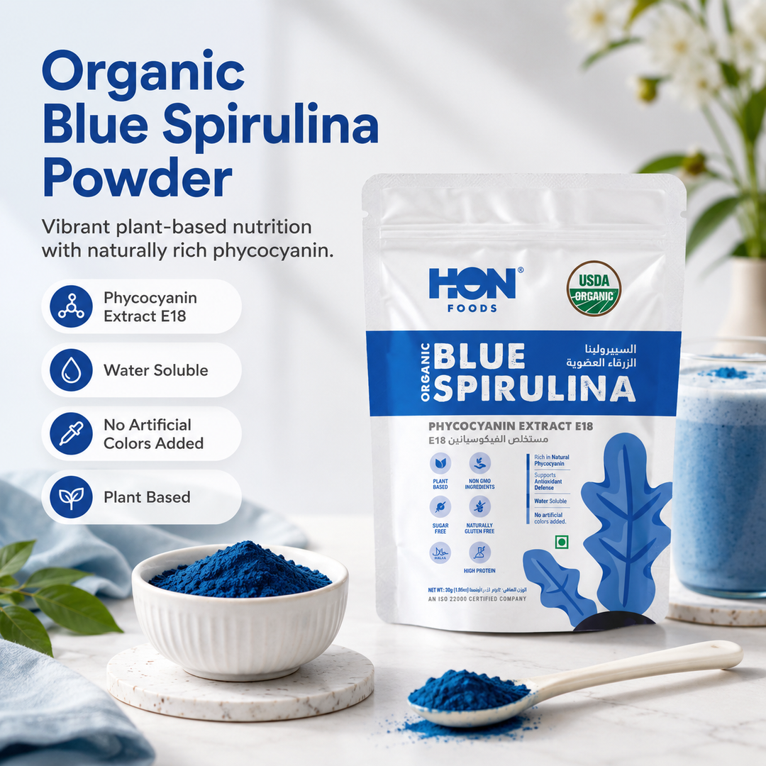 Organic Blue Spirulina Powder 30g - High Phycocyanin Extract E18 Antioxidant-USDA Organic -Natural Blue Superfood -Smoothies, Protein Shakes & Baking -Water Soluble Natural Food Color -Sugar Free-Vegan