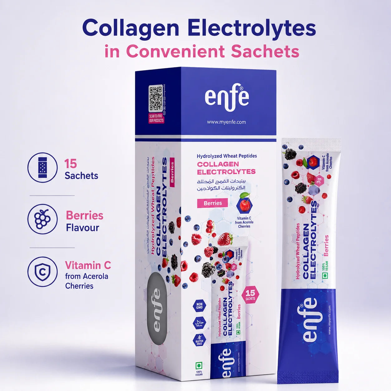 Collagen Electrolytes | Berries | 15 Sachets | Hydration + Skin Support