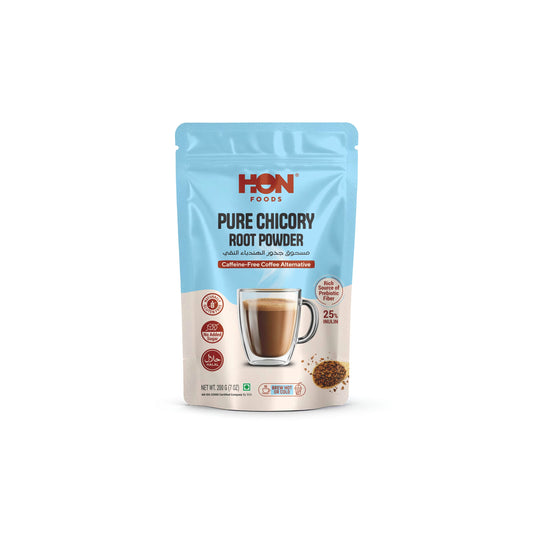 HON FOODS Chicory Root Powder 200 Gram (7 OZ) | Roasted & Granulated | Gluten Free | Rich Source of Inulin Fiber