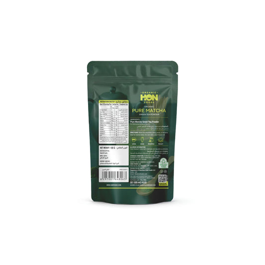 HON FOODS Matcha Green Tea Powder - 100 gm Pack | Natural Flavor Premium Ceremonial Grade For Weight Management, Antioxidants, Energy Boost | Non-GMO