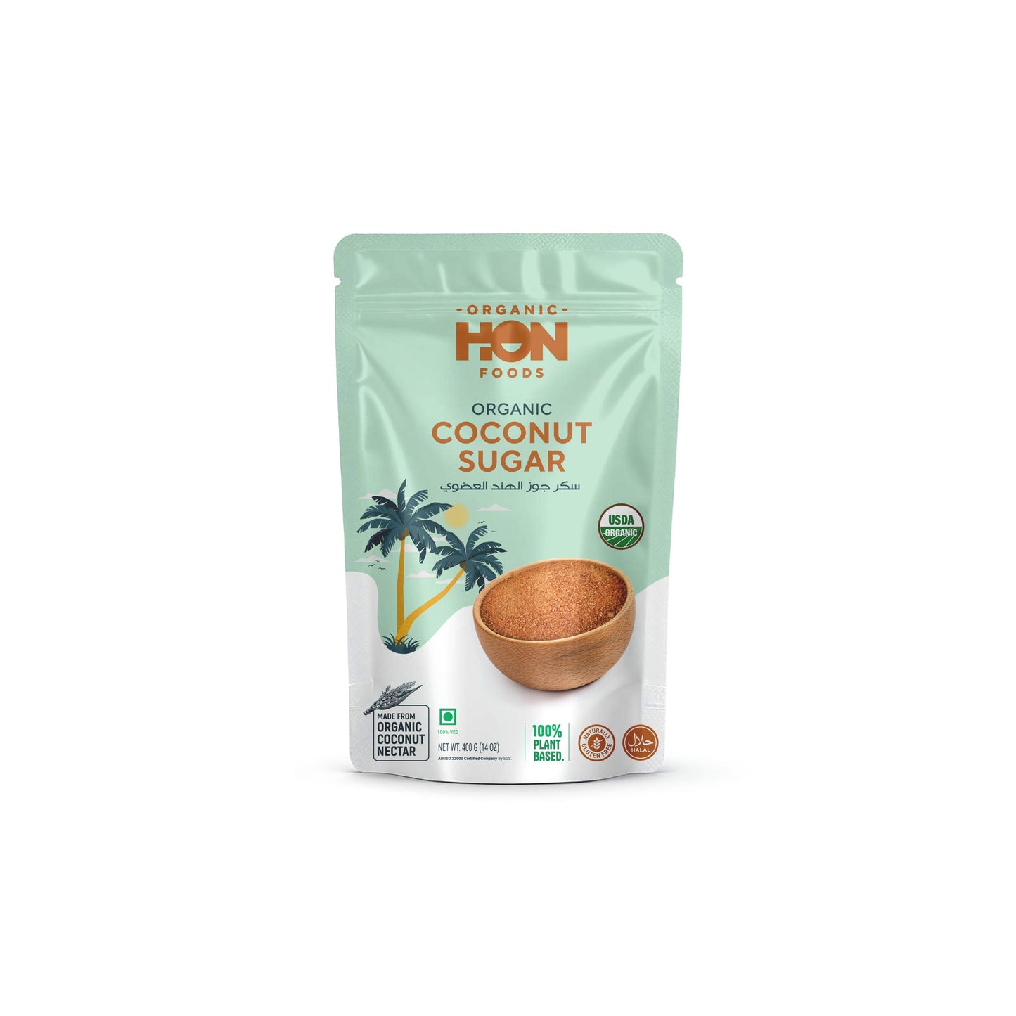 HON FOODS Organic Coconut Sugar, Non Gmo Chemicals Free And All Natural - 400 gm Pack