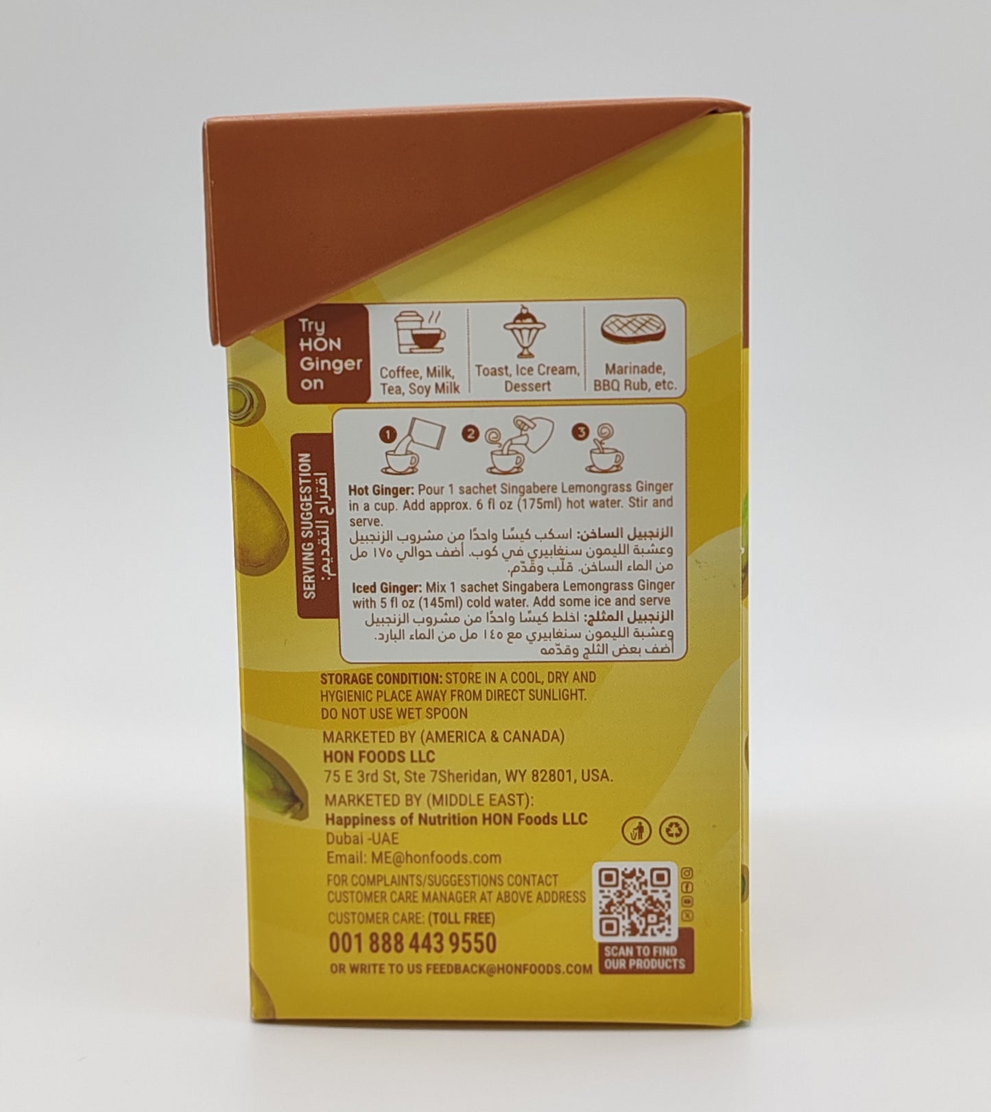 HON FOODS Lemongrass Ginger Drink (Pack of 12 Sachets), Made from 100% Real Ginger