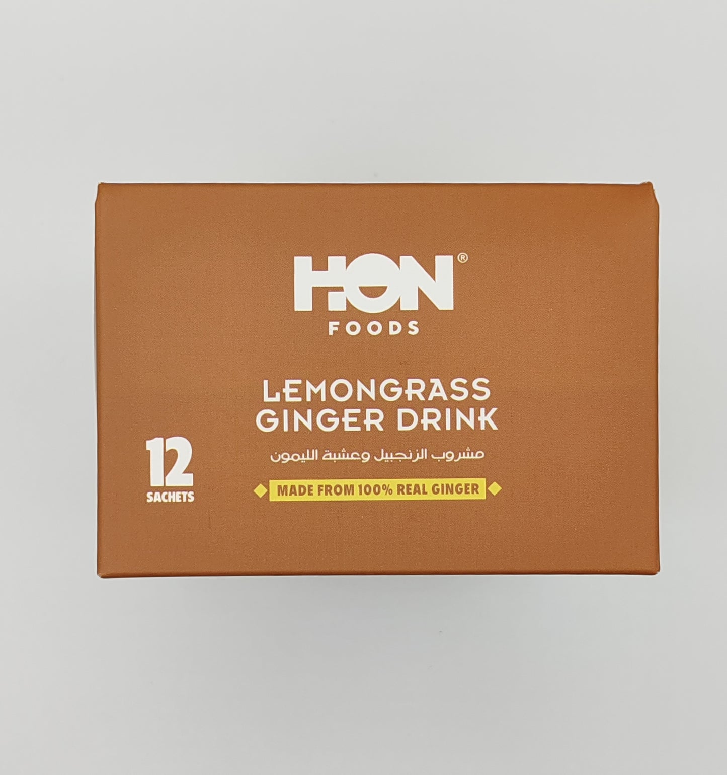 HON FOODS Lemongrass Ginger Drink (Pack of 12 Sachets), Made from 100% Real Ginger