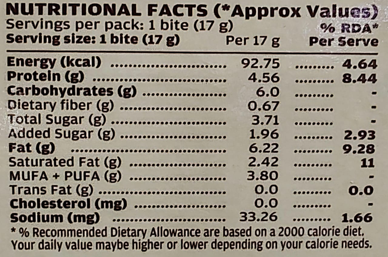 HON FOODS Peanut Butter Protein Bite Bar (Pack of 24)