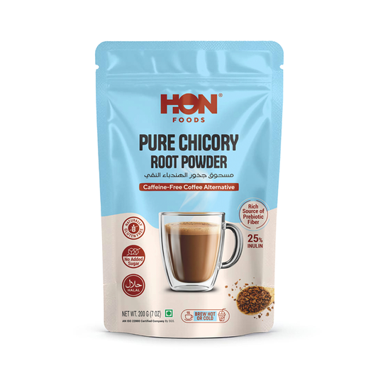 HON FOODS Chicory Root Powder 200 Gram (7 OZ) | Roasted & Granulated | Gluten Free | Rich Source of Inulin Fiber