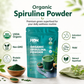 HON FOODS Organic Spirulina Powder, USDA Certified, Protein-Rich Superfood for Energy and Immunity, 100gm